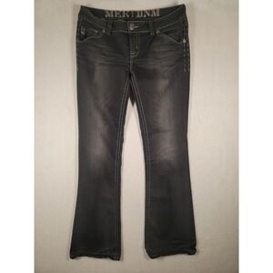 MEK Denim Buckle Lyon Easy Bootcut Jeans Women's 28x32 Black Thick Stitching